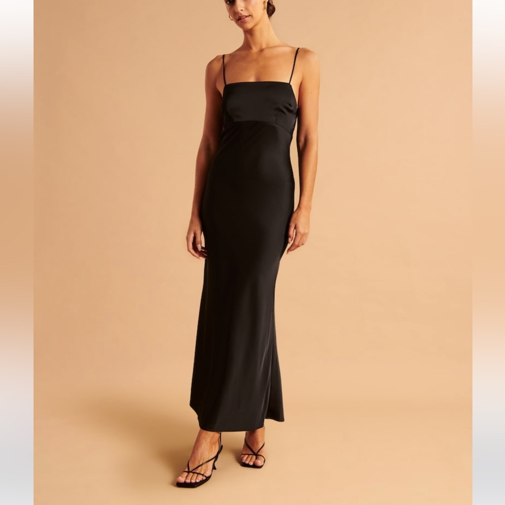 Satin Cowl Back Slip Midi Dress